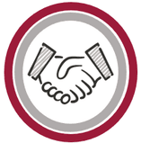 Handshake badge